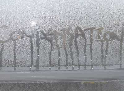 image of a window with condensation